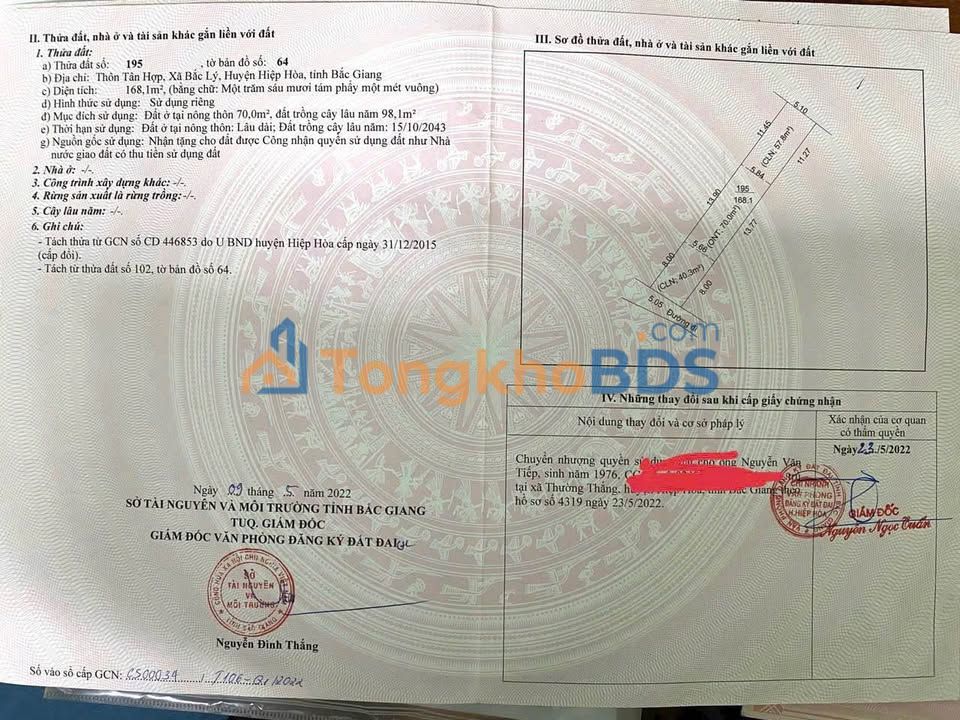 Đất Nền Thị Trấn Bắc Lý, Hiệp Hòa 400m² - Giá Đầu Tư 1.5 Tỷ