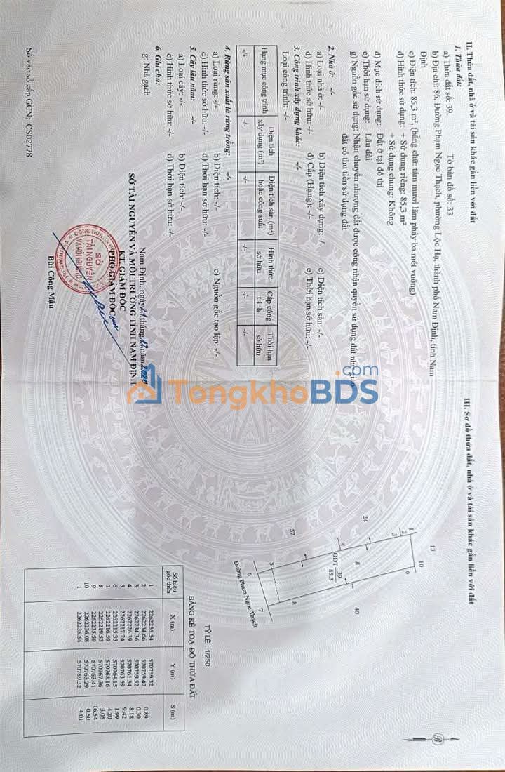 Đất Mặt Tiền Phạm Ngọc Thạch, Nam Định - 85m² Giá 38.5 Tỷ