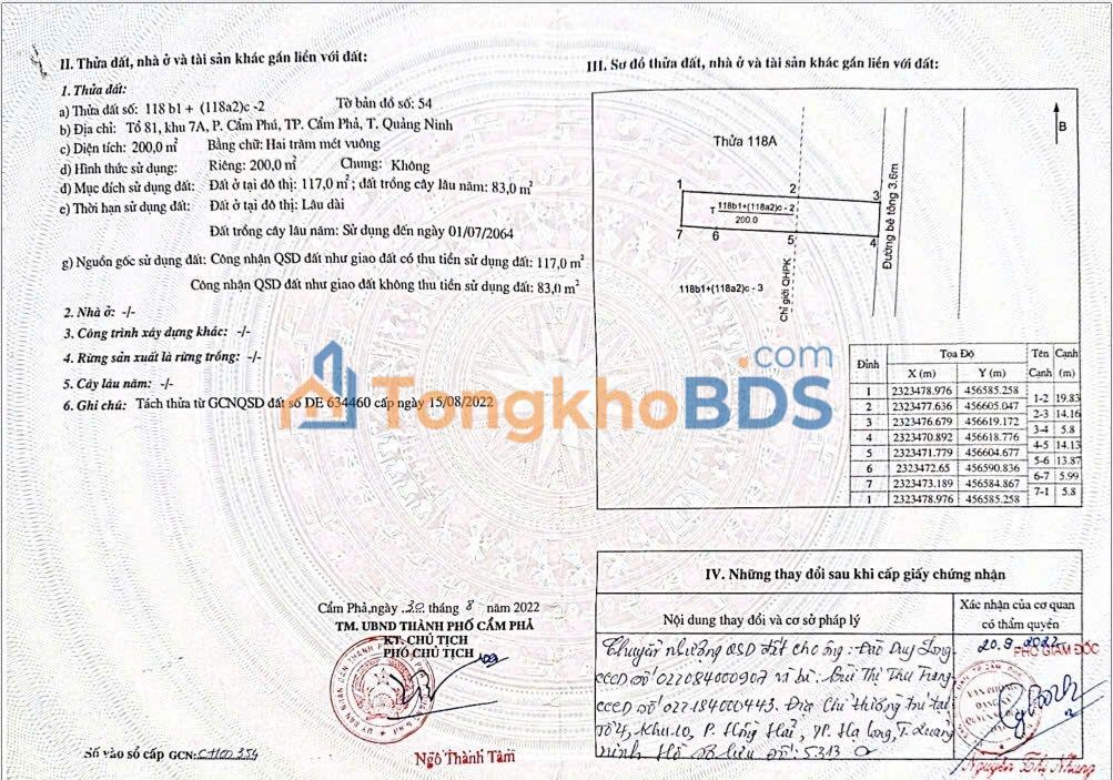 Đất nền Cẩm Trung, Cẩm Phả - 200m² Sổ đỏ chính chủ, Giá đầu tư 3.8 tỷ