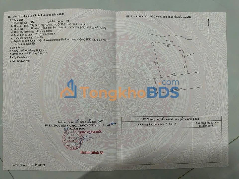 Nhà Mặt Tiền Quốc Lộ 19, Đăk Đoa, Gia Lai - 414m² Full Thổ Cư, Giá 2.25 Tỷ