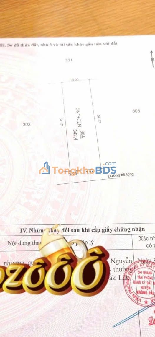 Đất Nền F0 Krông Bông - Sổ TC90, 400m², 890 Triệu