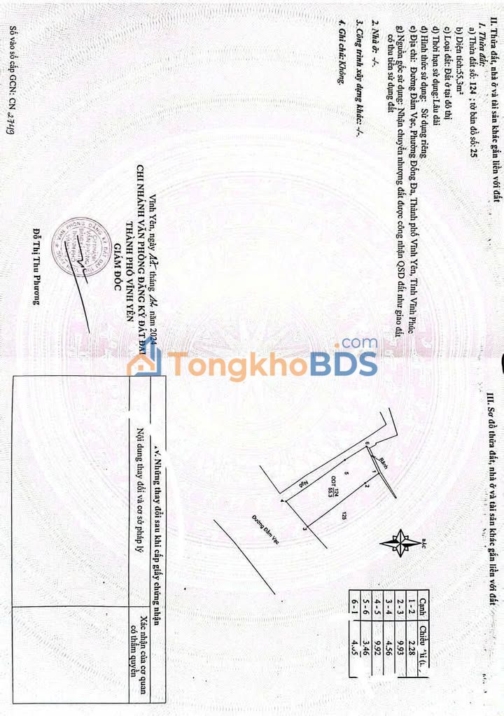 Bán Đất Kinh Doanh 56m² Mặt Tiền Đầm Vạc, Vĩnh Yên - Giá 3.3 Tỷ