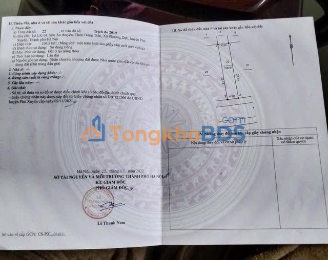 Đất nền Đấu giá Âu Thuyền Gia Lâm 106m² - Sổ đỏ sẵn sàng, giá đầu tư
