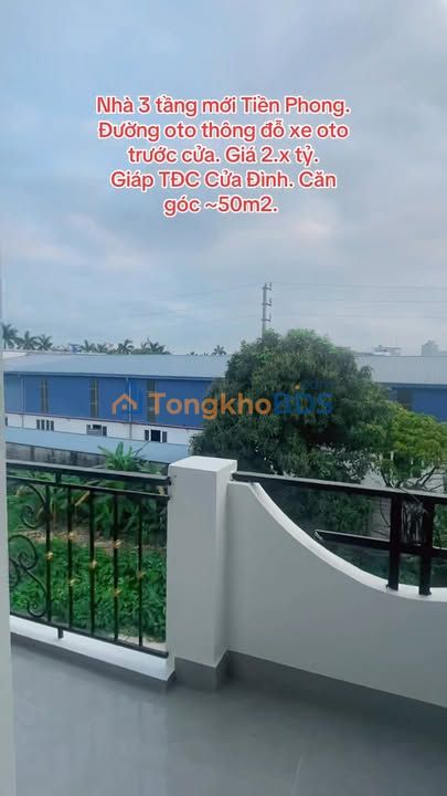 Nhà 3 Tầng Căn Góc 50m² Tiền Phong, Thái Bình - Giá 2 Tỷ Ô Tô Đỗ Cửa