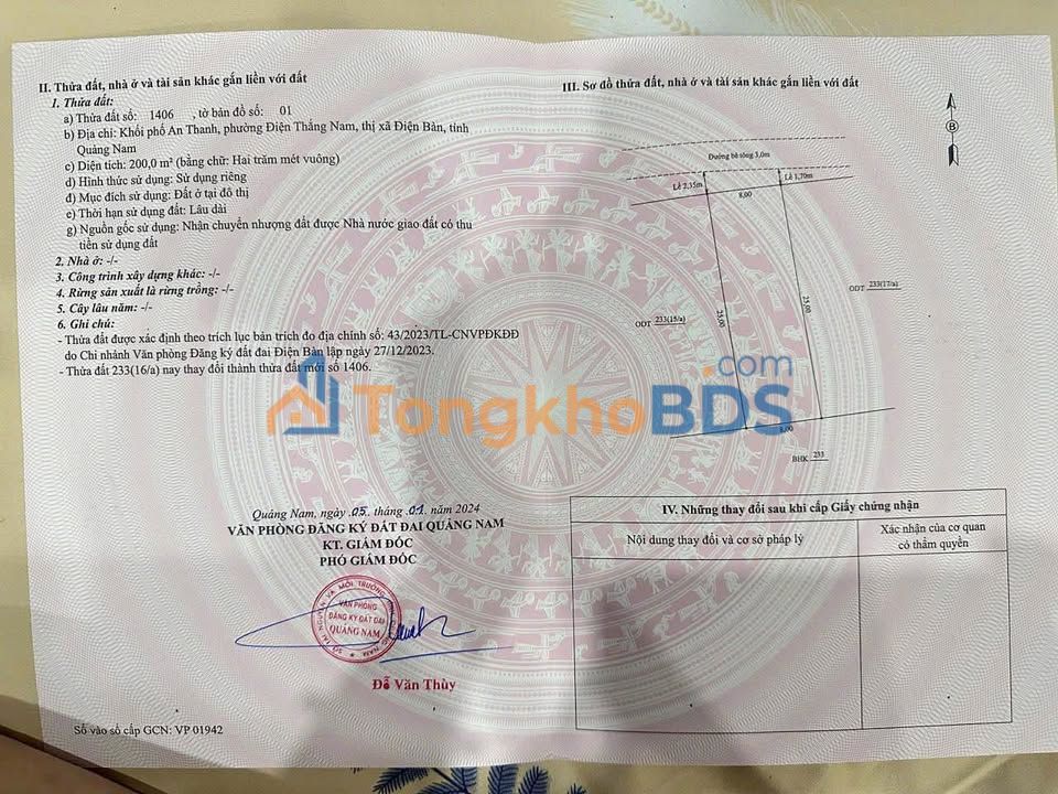 Đất Vàng Điện An 200m² Sổ Hồng Sẵn Sàng - Giá 1.65 Tỷ