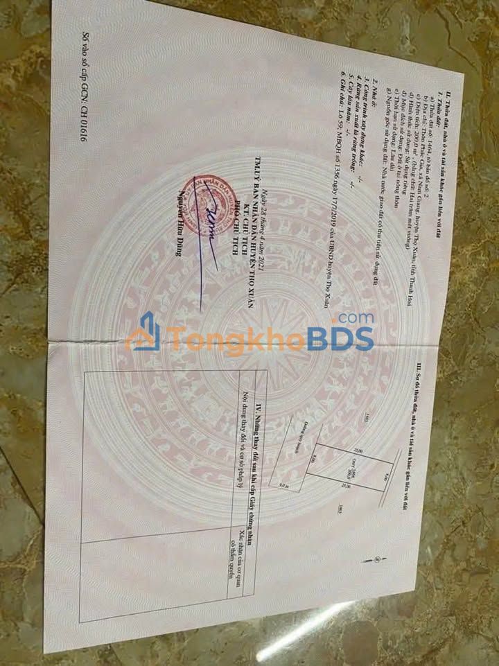 Đất Thổ Cư Thọ Xuân, Thanh Hóa - Sổ Hồng Riêng - Cắt Lỗ Sâu