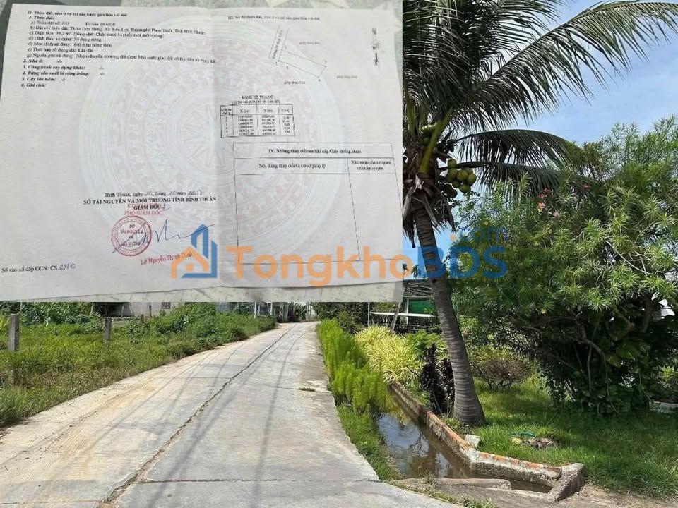Đất nền 93m² Tiến Lợi, Phan Thiết - Sổ hồng sẵn, giá chỉ 599 triệu