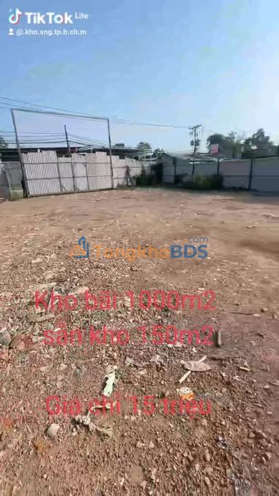 Cho thuê kho + bãi 1000m² đường cont Tân Tạo, Bình Tân - 15 triệu/tháng