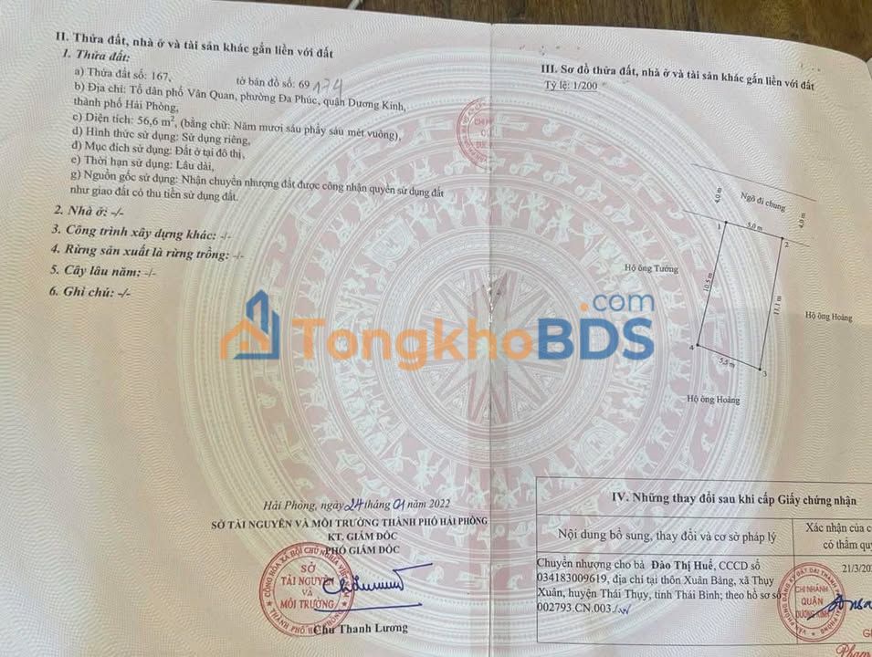 Đất Nền Mặt Ngõ 56m² Dương Kinh, Hải Phòng - Ô Tô Đỗ Cửa, Giá 1.6 Tỷ