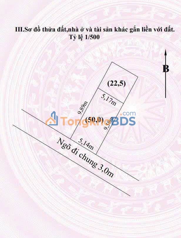 Đất nền F0 TDP 2 Thủy Nguyên 72.5m² - Sổ đỏ 50m² đất ở - Giá 1.2 tỷ