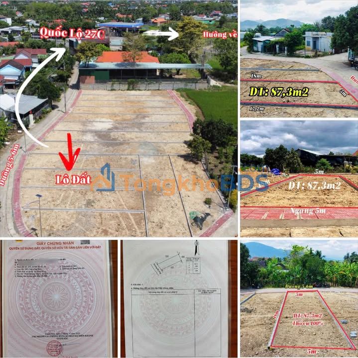 Đất Diên Lạc 87.3m² - Giá Tốt, Sổ Sẵn, Sát QL27C