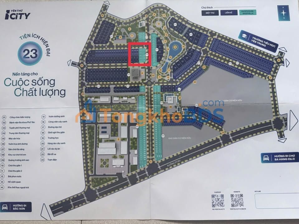 Đất Nền KDT Yên Thứ, Phổ Yên, Thái Nguyên - 100m² - Giá 2.x Tỷ