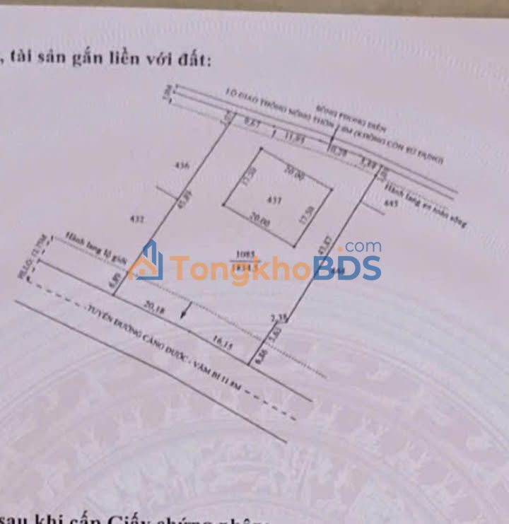 Bán Gấp Đất Mặt Tiền Càng Đước - Vàm Bi, Cần Thơ - 2184m² Sổ Đỏ