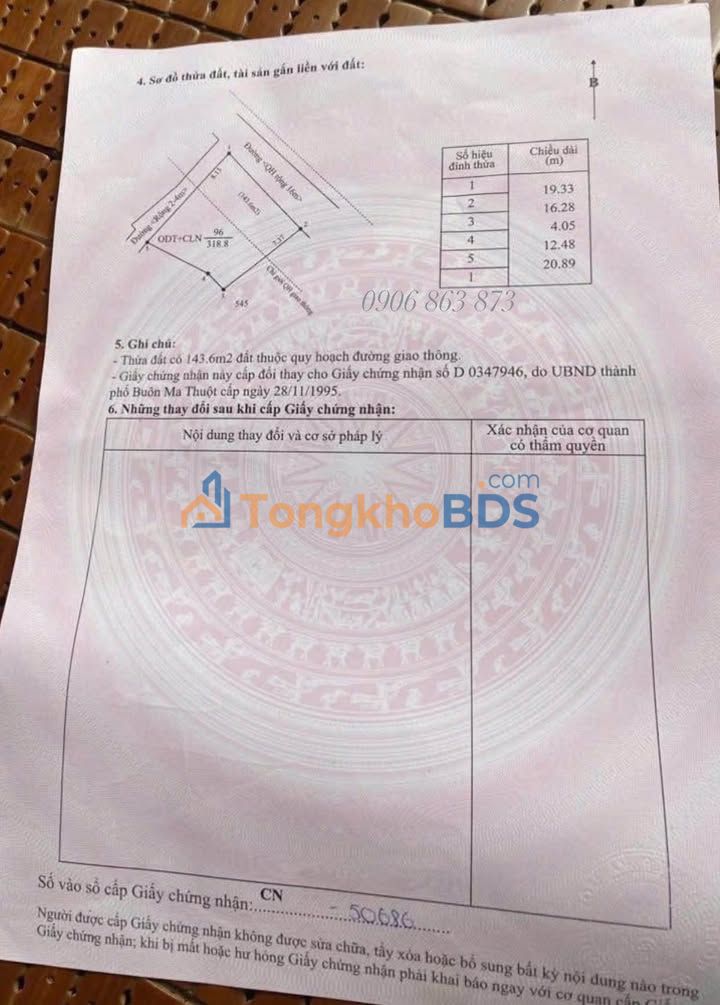 Bán Đất Thổ Cư 318m² Phường Tân Lập, Buôn Ma Thuột - Góc 2 Mặt Tiền Đắc Địa