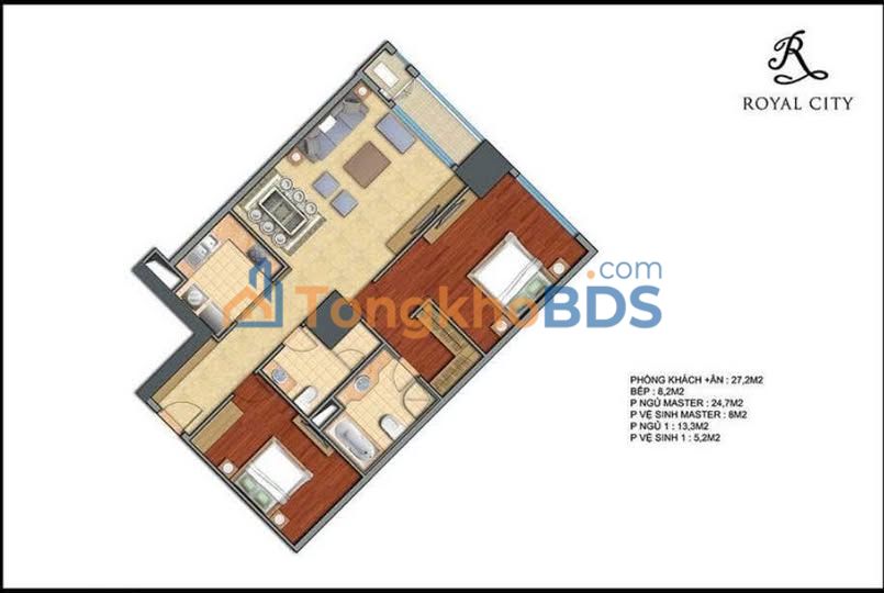 Căn hộ Royal City 2PN 110m² - View Bể Bơi Đẹp Nhất