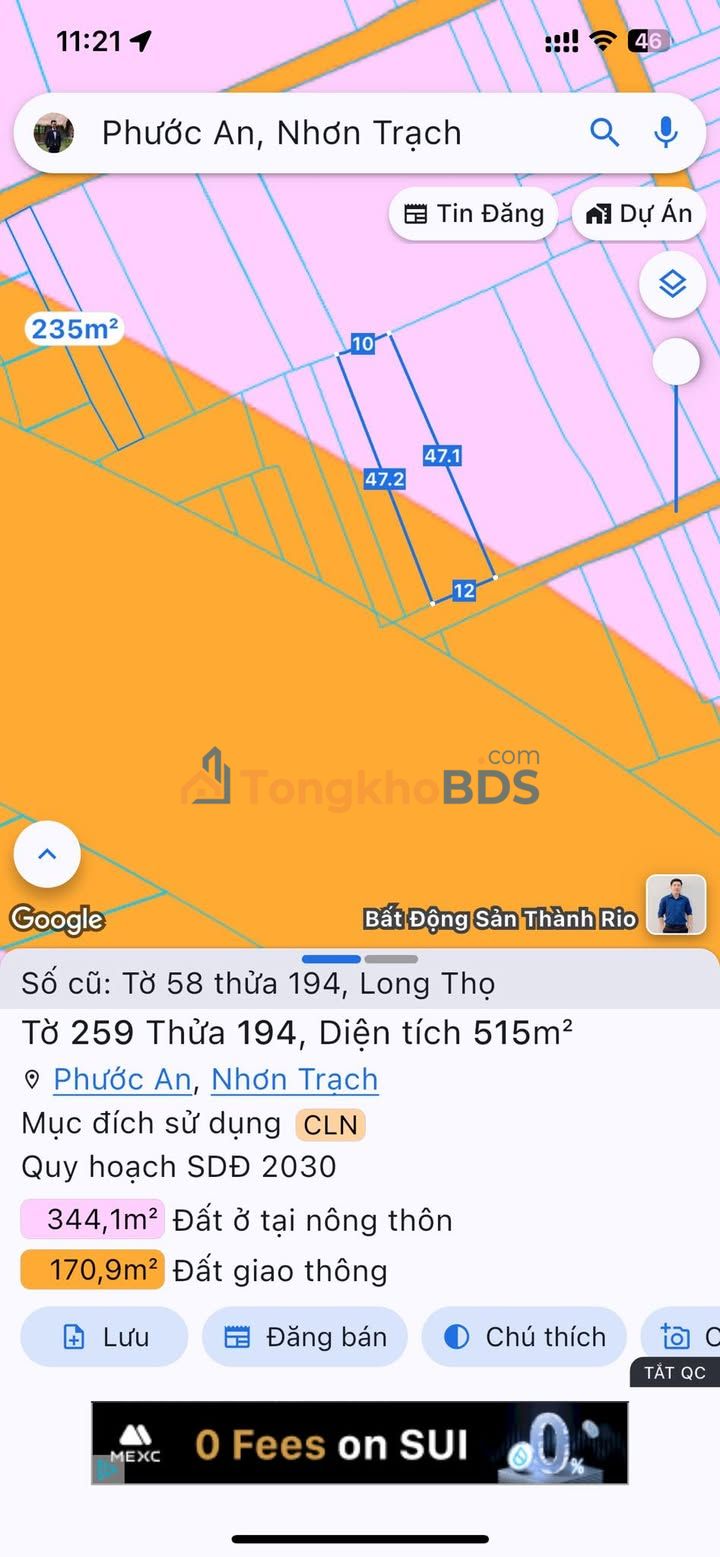 Đất nền mặt tiền cảng Long Thọ 515m² - Đầu tư sinh lời hấp dẫn