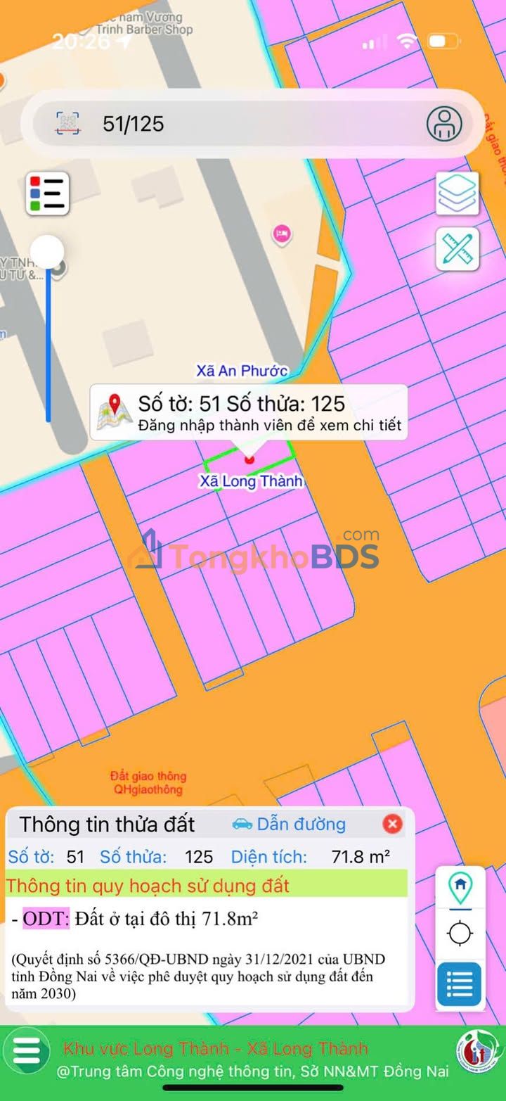 Đất thổ cư 71.75m² Long Thành - Sổ đỏ sẵn sàng, vị trí đắc địa