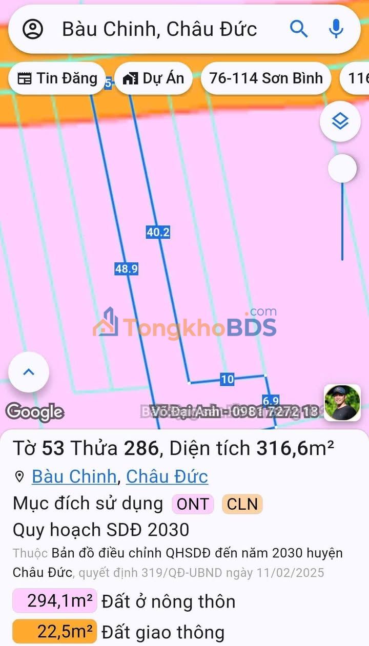 Đất Nền Châu Đức 316m² - Sổ Đỏ Chính Chủ, Giá 650 Triệu