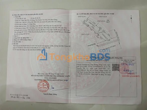 Đất nền Tỉnh lộ 295, Tân Yên, Bắc Giang - 165m² giá đầu tư 2.5 tỷ