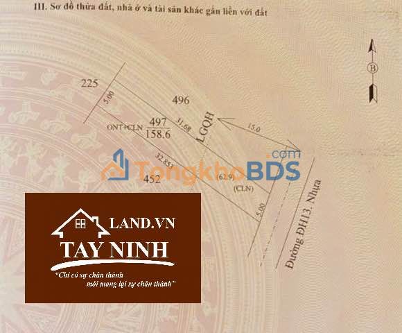Bán đất 158.6m² Phường Ninh Thạnh, Tây Ninh - Sổ đỏ sẵn, gần KCN Chà Là