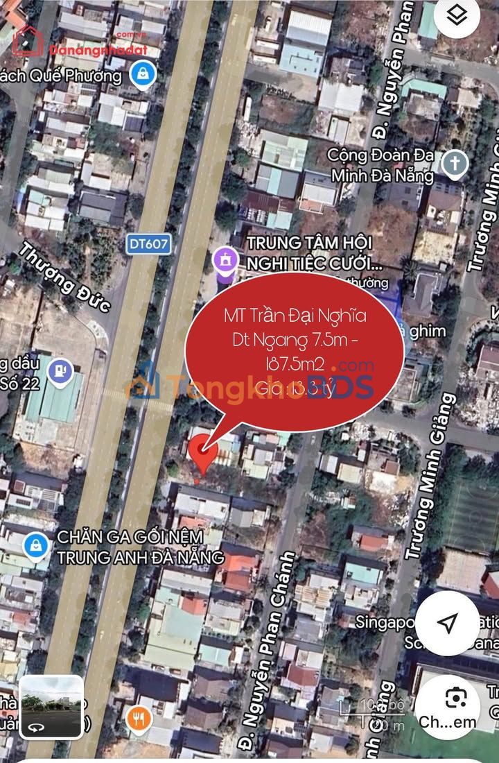 Đất Mặt Tiền Trần Đại Nghĩa - Đà Nẵng 187.5m² - Giá Đầu Tư F0