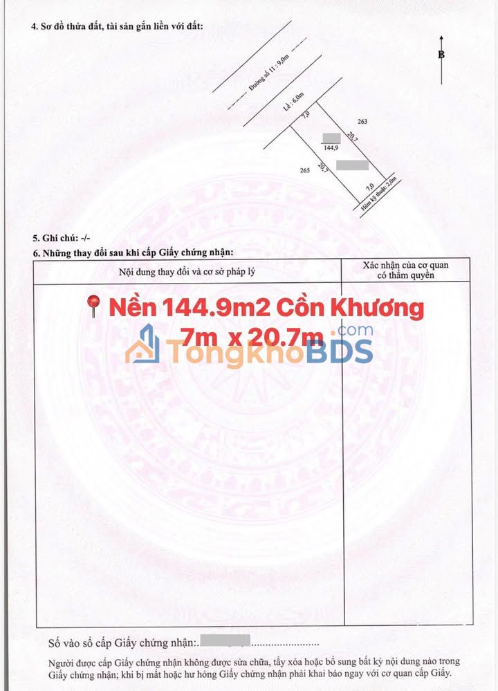Đất nền Cồn Khương, Cần Thơ - 144m² - Lộ giới 21m, Sẵn sổ hồng