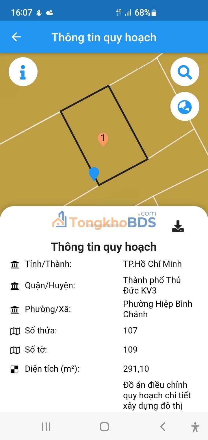 Đất biệt thự đường 22 Hiệp Bình Chánh, Thủ Đức - 290m² giá 22.8 tỷ