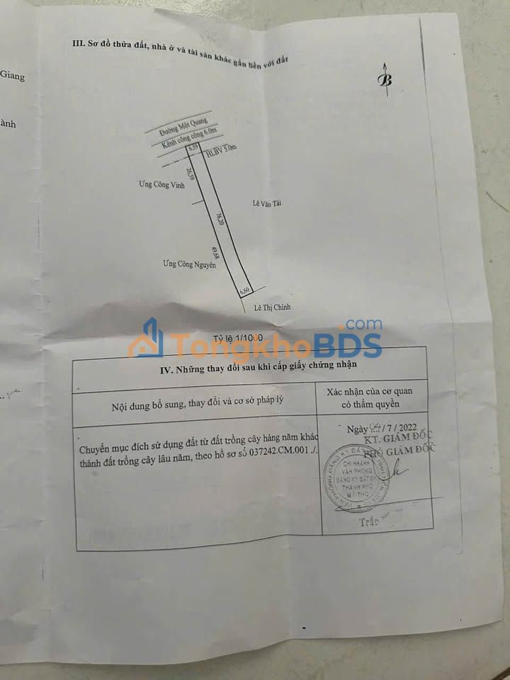 Đất Mặt Tiền Một Quang Mỹ Tho 501.6m² - Giá 1.59 Tỷ, Sẵn Sàng Đầu Tư
