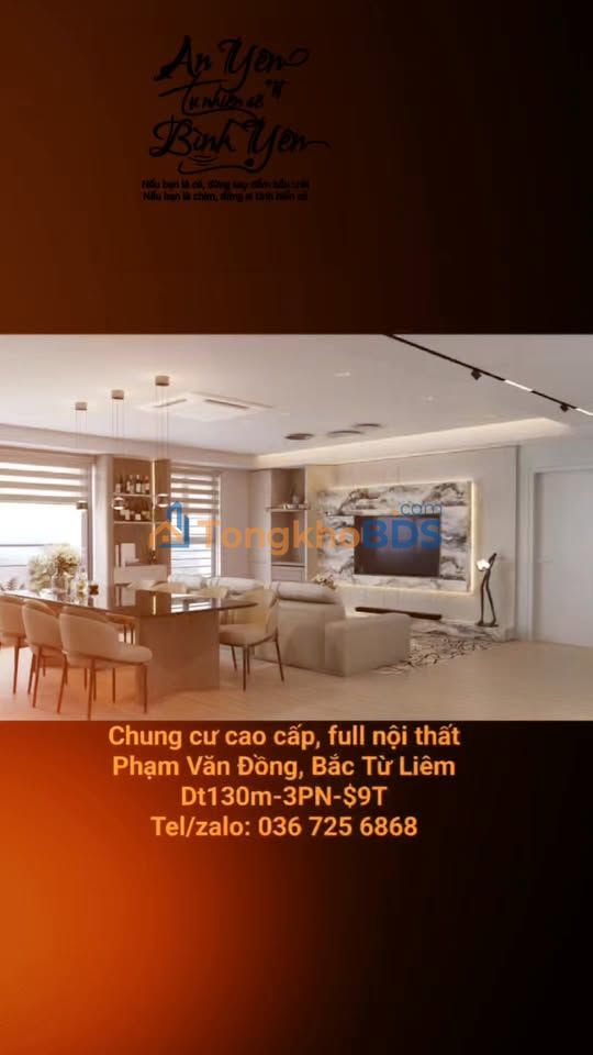 Chung cư 130m² Full Nội Thất - Phạm Văn Đồng, Bắc Từ Liêm - 9 Tỷ