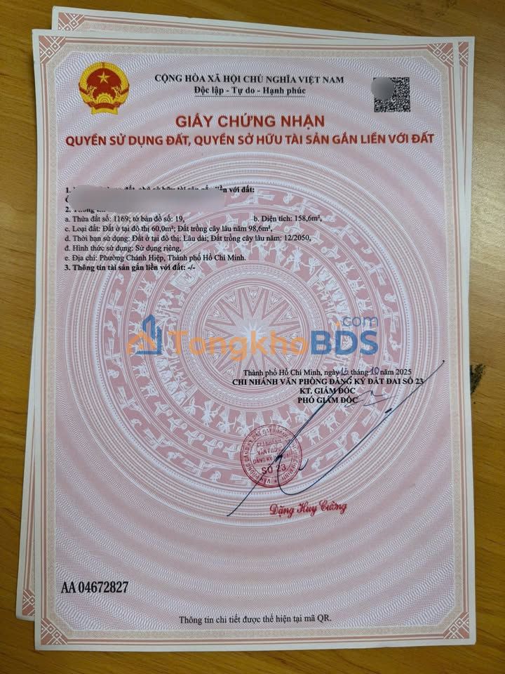 Đất thổ cư 160m² Phường Chánh Mỹ, T.Dầu Một - Giá 2.09 Tỷ, Sẵn Sổ Hồng