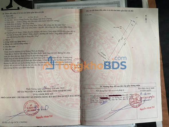 Đất Bàu Bàng 354m² Sổ TC - Giá 1.7 Tỷ - Xây Trọ Cực Đẹp