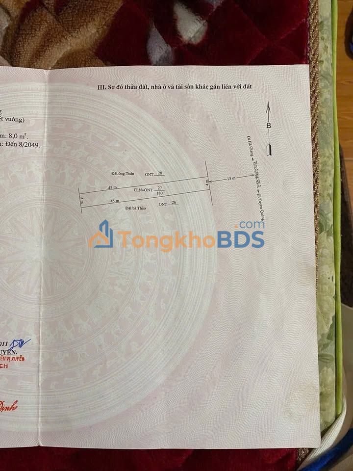 Bán Đất Mặt Tiền QL2, Xã Đạo Đức, Vị Xuyên - 180m² Thổ Cư, Giá 9xx Triệu