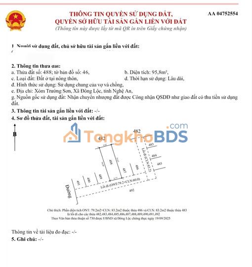 Bán đất Nghi Trường 96m² - Sổ đỏ chính chủ, giá chỉ 1 tỷ