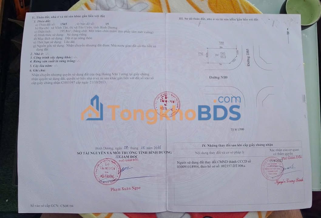 Đất Nền Lô Góc 196m² Full Thổ Cư - Ngay Chợ Vĩnh Tân, Thủ Dầu Một