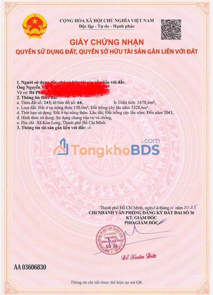 Bán Đất Vàng 5478m² Xã Kim Long, Châu Đức - Sổ Đỏ Thổ Cư