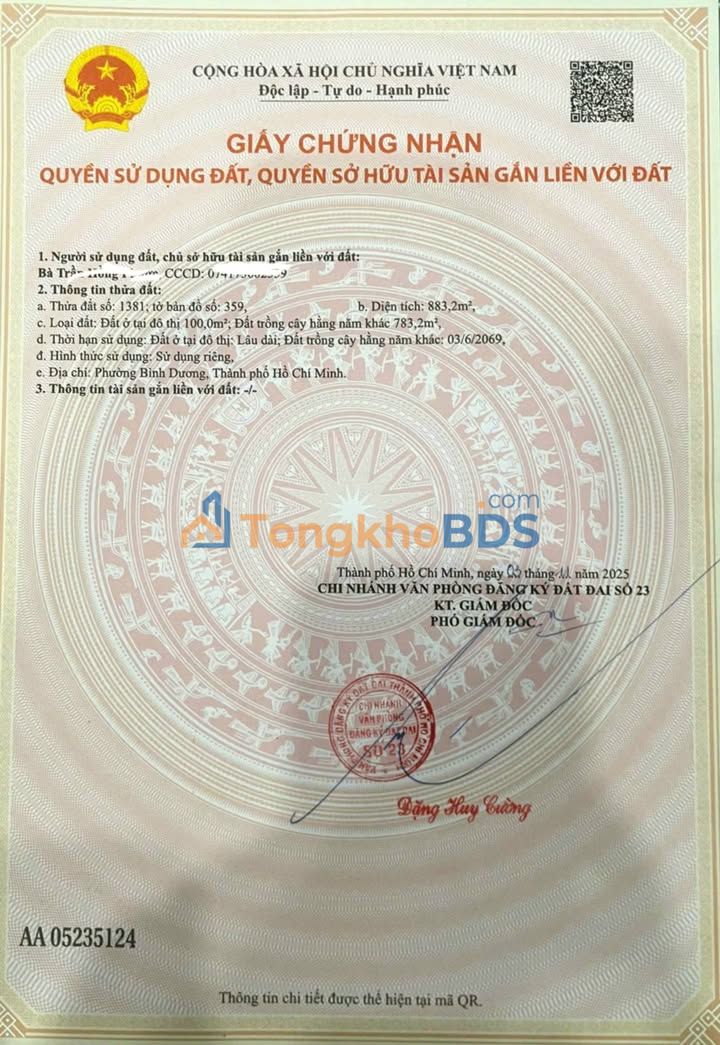 Bán Đất 891m² Thị trấn Lai Uyên, Bàu Bàng - Gần KCN VSIP 2 Mở Rộng