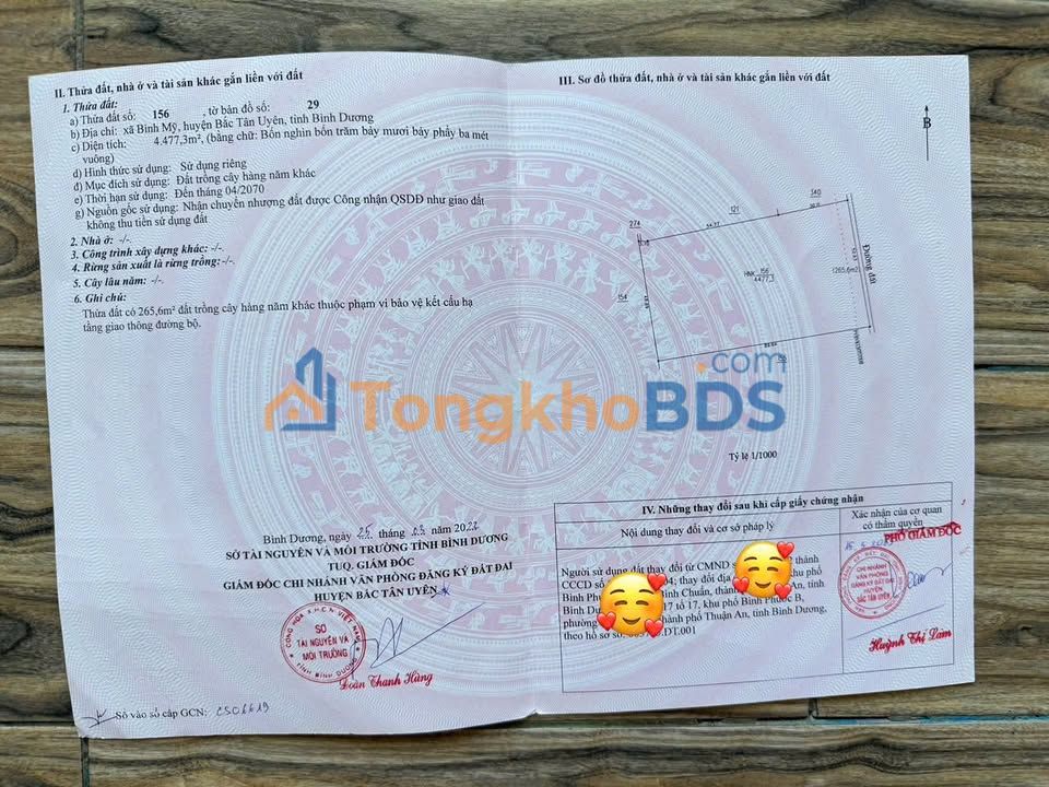 Đất Nền Bình Mỹ, Bắc Tân Uyên 4477m² - Sổ Đỏ Rõ Ràng, Giá Đầu Tư 7.5 Tỷ