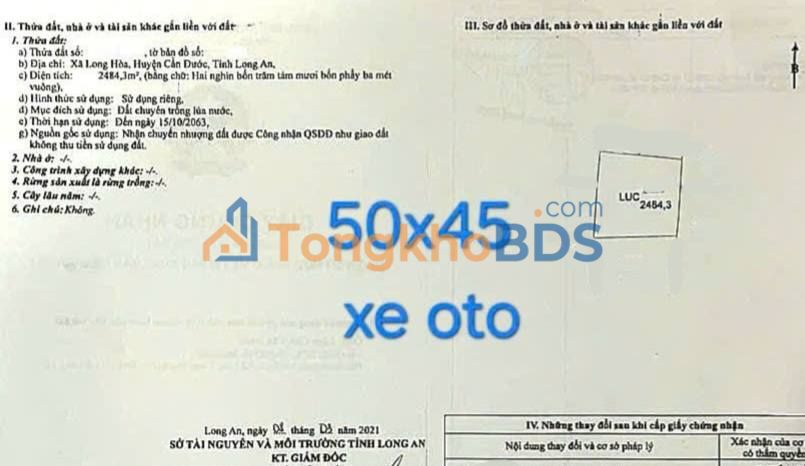 Đất Vườn Long An 2400m² - Mặt Tiền Rộng, Sẵn Sổ Đỏ, Giá Đầu Tư