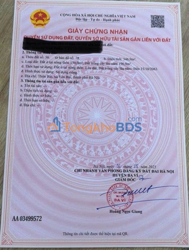 Đất Vườn Yên Bài 346m² - Sổ Đỏ Thổ Cư, Giá Đầu Tư