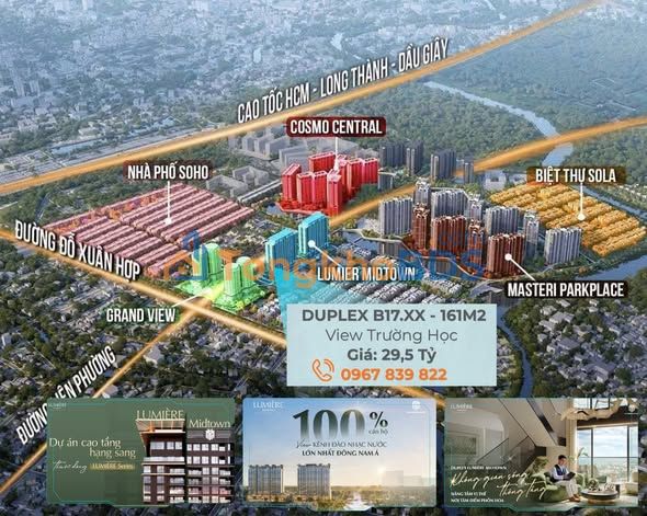 Duplex Lumière Midtown 161m² - Biệt thự trên không, view sông Rạch Chiếc