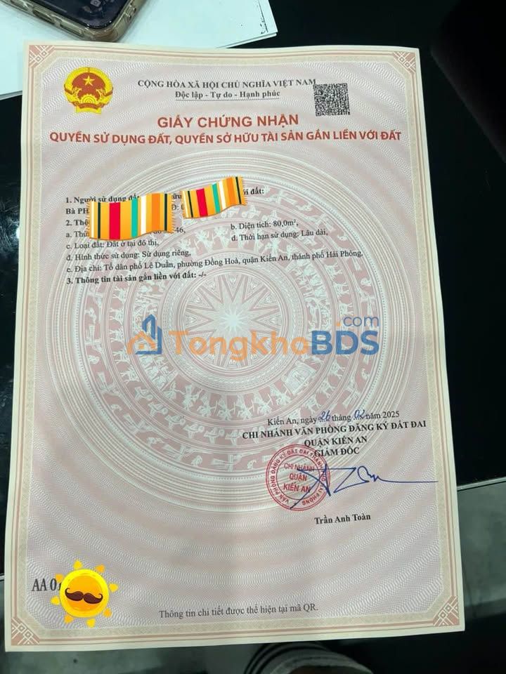 Bán Đất 80m² Kiến An, Hải Phòng - Sổ Đỏ Chính Chủ, Giá 2.6 Tỷ