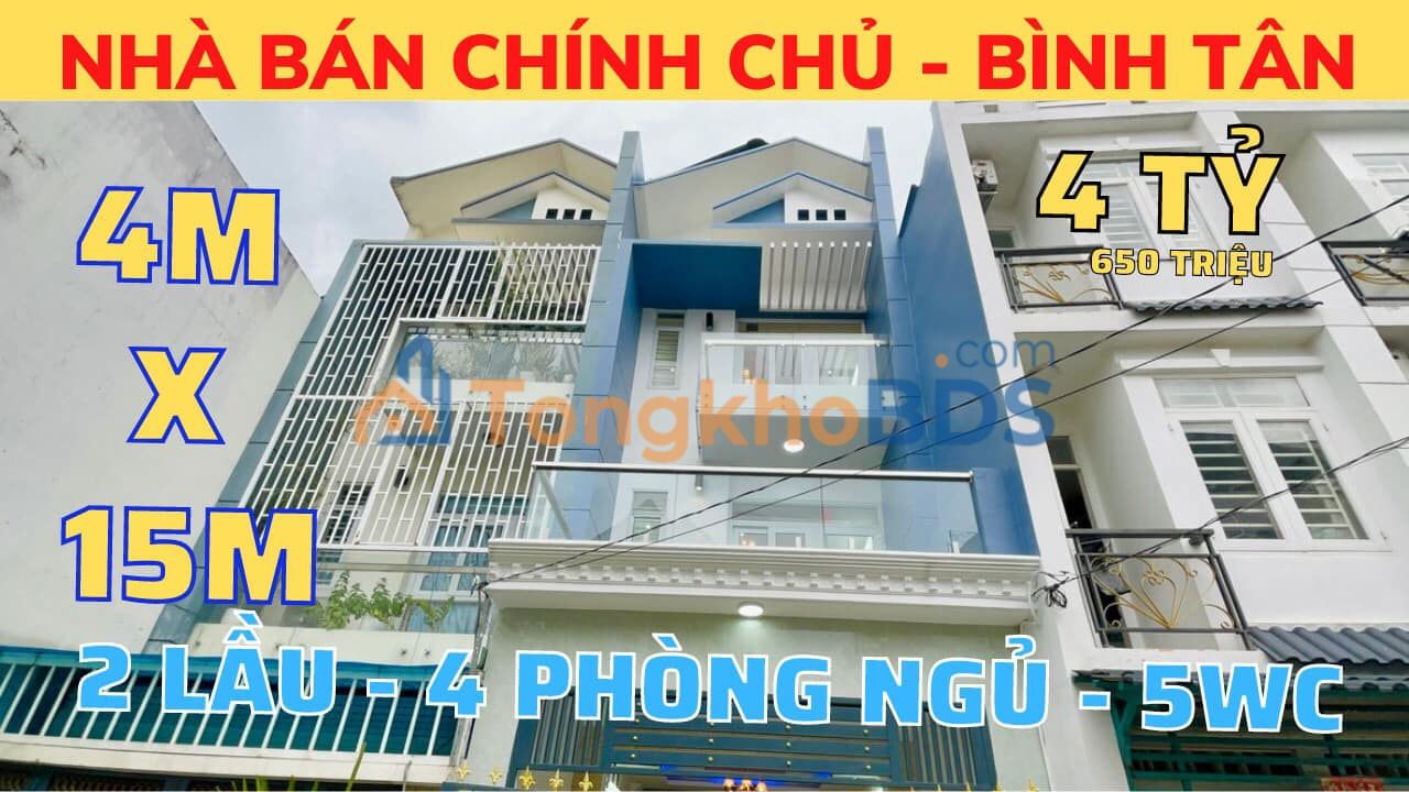 Nhà 4 Tầng 60m² Hẻm 255 Liên Khu 4-5, Bình Tân - Giá Đầu Tư 4.65 Tỷ