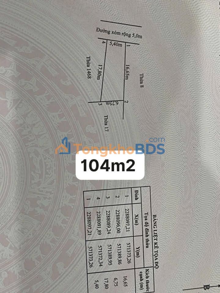 Đất nền Vĩnh Hoà, Hải Phòng: 104m² - Đầu tư F0, Sổ đỏ sẵn sàng