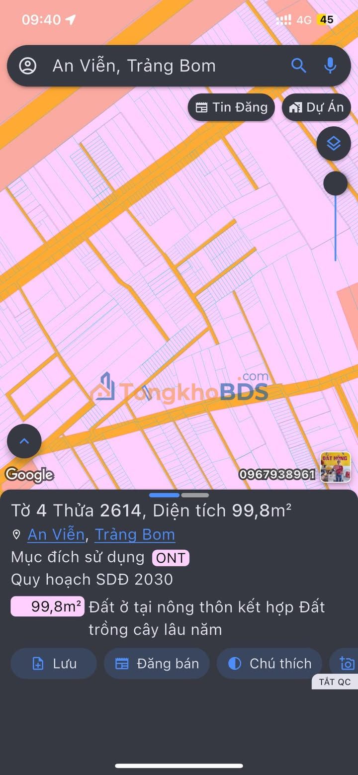 Đất thổ cư 102m² An Viễn, Biên Hòa - Giá 1.1 Tỷ Chính Chủ