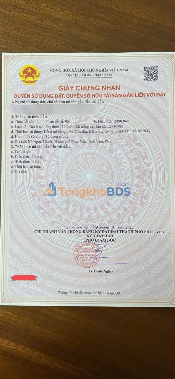 Đất Vườn 3000m² Ngọc Thanh, Vĩnh Phúc - Hơn 3 Triệu/m²