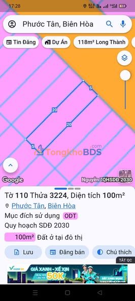 Bán Gấp Đất Nền TĐC Phước Tân 100m² Sổ Hồng, Giá 1.6 Tỷ Gần Sân Golf Long Thành