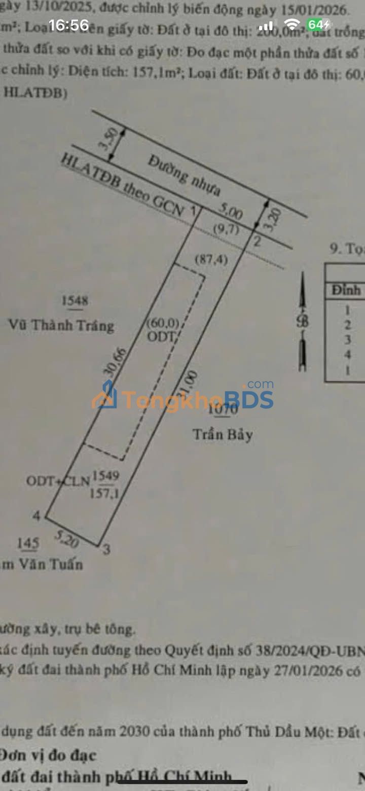 Bán Đất Nền Phú Hòa, TDM 155m² - Sổ Hồng Thổ Cư, Giá Tốt