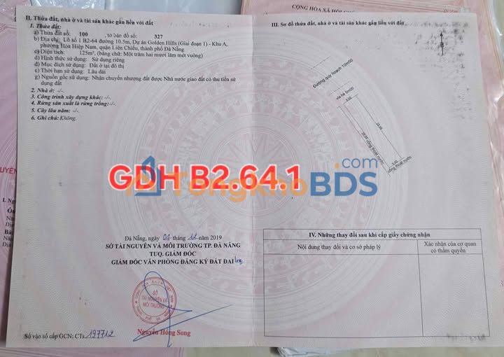 Đất nền Golden Hills A1 - 125m² Hướng Tây Bắc - Sổ đỏ sẵn sàng