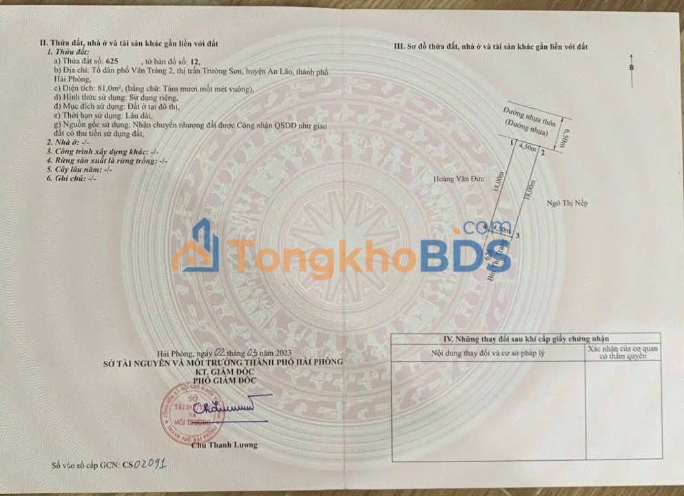 Đất Mặt Đường Văn Xuân - An Lão 364m² - Kinh Doanh Sầm Uất