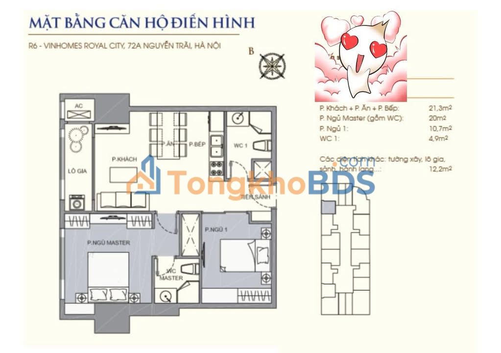 Bán Căn hộ Royal City 69m² 2PN - Tầng Trung View Thoáng